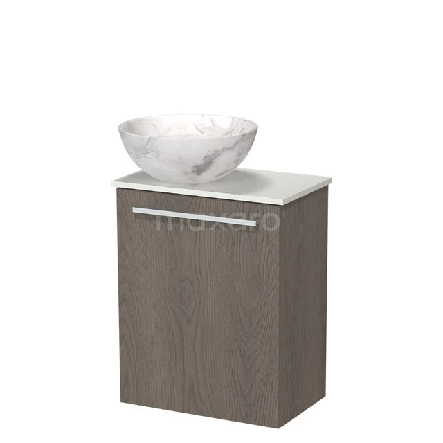 Modulo Pico Toiletmeubel met Waskom | 41 cm Donkerbruin eiken Vlak front Natuursteen waskom Solid surface wastafelblad TMK10-18665 Modulo Pico Toiletmeubel met Waskom | 41 cm Donkerbruin eiken Vlak front Natuursteen waskom Solid surface wastafelblad TMK10-18665