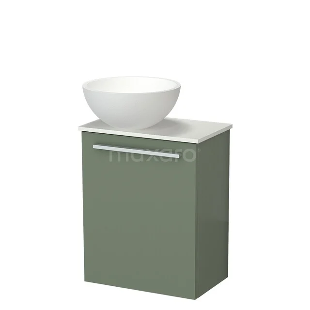 Modulo Pico Toiletmeubel met Waskom | 41 cm Saliegroen Vlak front Solid surface waskom Solid surface wastafelblad TMK10-18752 Modulo Pico Toiletmeubel met Waskom | 41 cm Saliegroen Vlak front Solid surface waskom Solid surface wastafelblad TMK10-18752