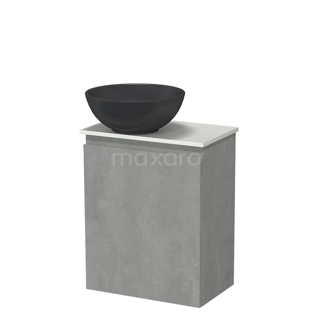 Modulo Pico Toiletmeubel met Waskom | 41 cm Lichtgrijs beton Greeploos front Quartz waskom Solid surface wastafelblad TMK10-18859