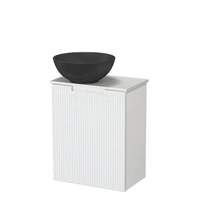 Modulo Pico Toiletmeubel met Waskom | 41 cm Mat wit Lijn front Quartz waskom Solid surface wastafelblad TMK10-18921