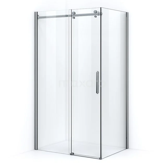 Duschkabine Crystal Allure 110x100cm aus klarem Sicherheitsglas mit Schiebetür Vierkant-Rollensystem Chrom L5120-1110C Glasene Duschkabine mit Aluminiumprofil, minimalistisches Design und Schiebetür, perfekt für ein modernes Badezimmer.