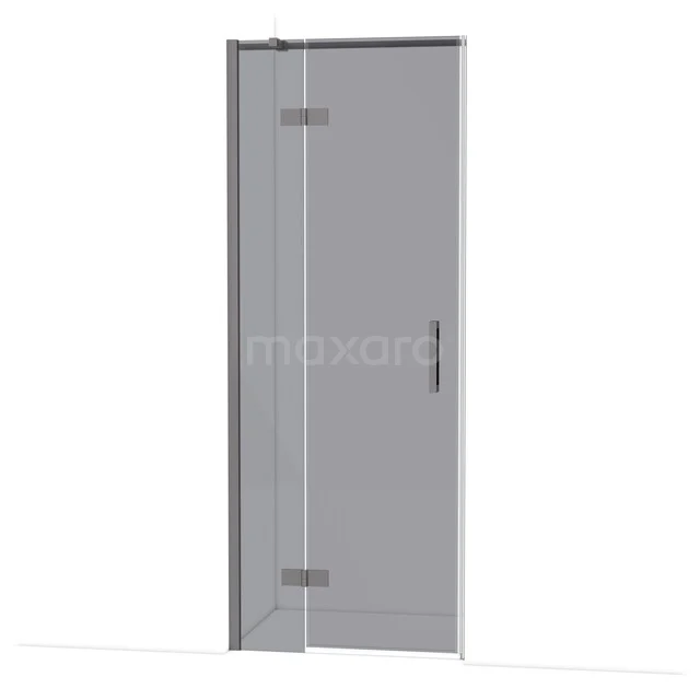 Duschtür Diamond 80 cm 8mm Rauchglas Sicherheitsglas Schwarz Metall DDB21351311ZMN Glasene Duschtür mit Scharnieren und schwarzem Haltegriff, elegantes Design für moderne Bäder.