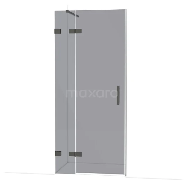 Diamond Duschtür | 90 cm Schwarzchrom Rauchglas Drehtür DDB21361121BC Duschtür mit Klarglas, Schwarz metallenen Scharnieren und Griff, modernes Design, ideal für ein stilvolles Badezimmer.