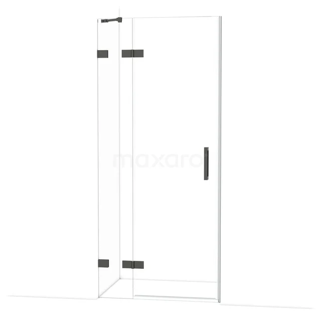 Duschtür Diamond 90 cm 8mm Klar Sicherheitsglas Schwarz Chrom DDB21361220BC Glasene Duschtür mit mattschwarzem Rahmen und Scharnieren, moderne Ausstrahlung, ideal für eine stilvolle Badezimmergestaltung.