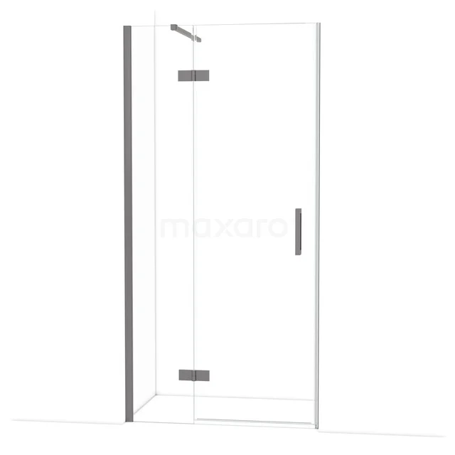 Diamond Shower door | 100 cm Black metal Clear glass Pivot door DDB21461110ZMN Glazen douchewand met draaideur, transparant glas en chromen scharnieren, perfect voor een moderne badkamerstijl.