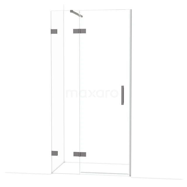 Duschtür Diamant 100 cm 8mm Klar Sicherheitsglas Schwarz Metall DDB21461120ZM Glas Dusche Ecke mit transparentem Sicherheitsglas und rostfreien Scharnieren, ideal für ein modernes Badezimmer.