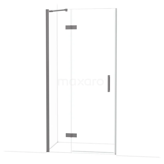 Diamond Douchedeur | 100 cm Zwart metaal Helder glas Draaideur DDB21461210ZMN Glazen douchecabine met chromen profielen, draaideur en minimalistisch ontwerp, ideaal voor een moderne badkamer.