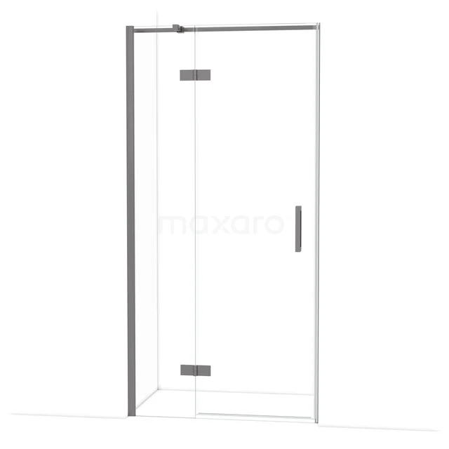 Diamond Shower door | 100 cm Black metal Clear glass Pivot door DDB21461310ZMN Glazen douchedeur met hoekinstap, helder glas, metalen scharnieren, perfect voor moderne badkamers.