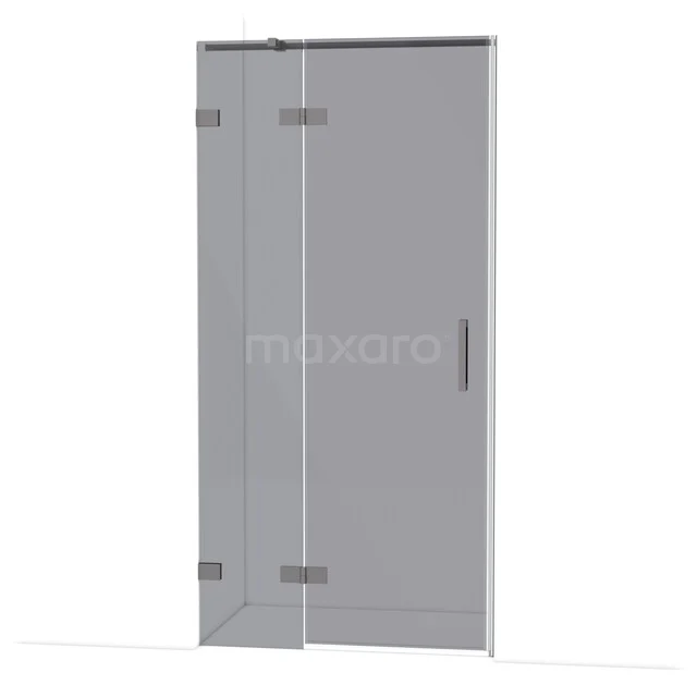 Diamond Duschtür | 100 cm Schwarzes Metall Rauchglas Drehtür DDB21461321ZM Glas Duschtür mit Eckdesign, transparentes gehärtetes Glas, chromatische Scharniere, ideal für moderne Badezimmer Renovierung.