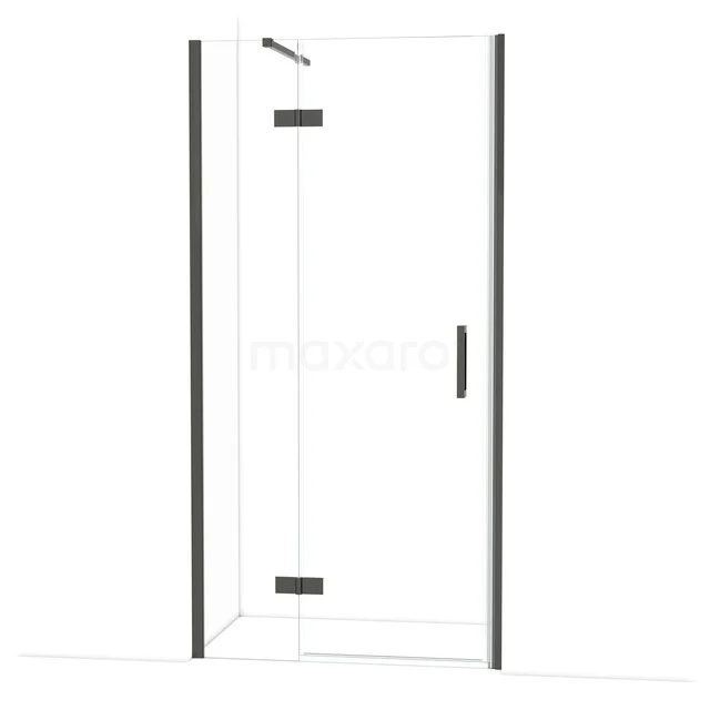 Diamond Douchedeur | 100 cm Zwart chroom Helder glas Draaideur DDB21462110BC Douchecabine met zwarte profielen, helder glas en draaideur, stijlvol en modern design voor een luxe badkamerervaring.