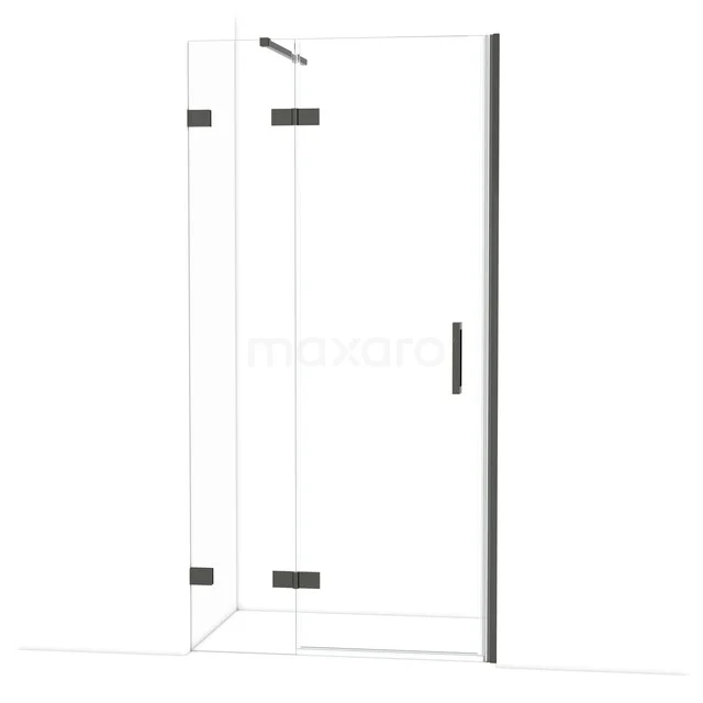 Glasene Duschtür mit Eckprofil, Schwarz Beschlag und schickem Design; ideale Ergänzung für ein modernes Badezimmer.