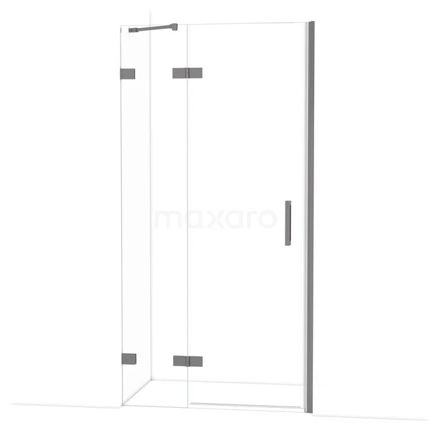 Diamond Shower door | 100 cm Black metal Clear glass Pivot door DDB21462220ZM Douchecabine glas helder rechthoekig, RVS scharnieren, perfecte toevoeging aan elke moderne badkamer.
