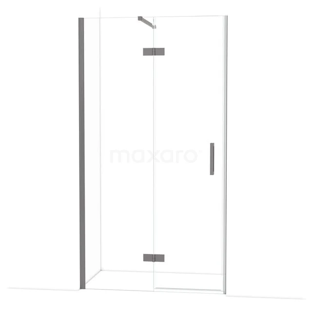 Diamond Douchedeur | 110 cm Zwart metaal Helder glas Draaideur DDB21651110ZMN Helder glazen douchecabine met chromen details, minimalistisch design, perfect voor een moderne badkamer.