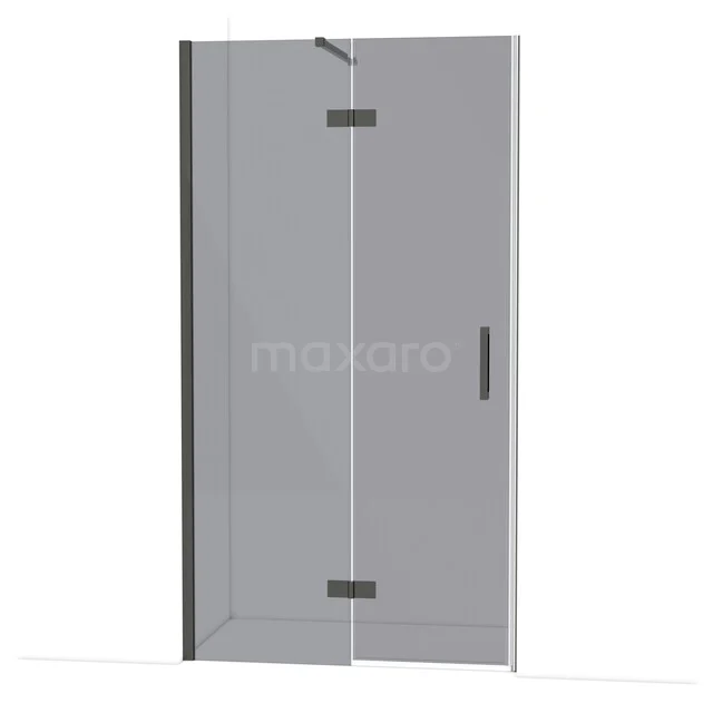 Glazen douchedeur met scharnieren, strak design in helder glas, ideaal voor moderne badkamers.