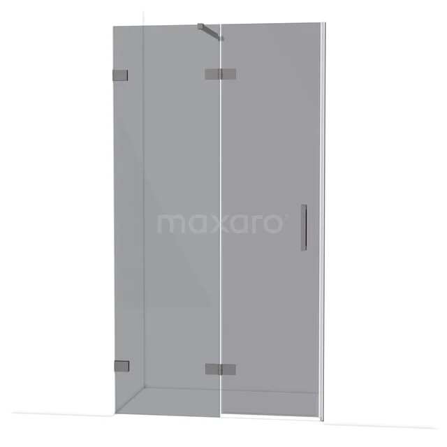 Diamond Douchedeur | 110 cm Zwart metaal Rookglas Draaideur DDB21651121ZM Glazen douchewand met scharnierdeur, transparant design, geschikt voor moderne badkamers, gemaakt van hoogwaardig veiligheidsglas.