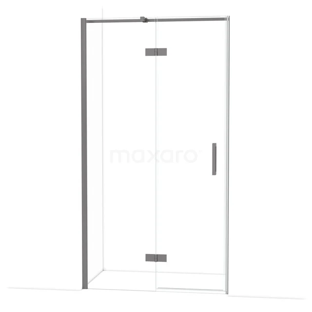 Diamond Douchedeur | 110 cm Zwart metaal Helder glas Draaideur DDB21651310ZMN Moderne glazen douchewand, transparant met metalen scharnieren, geschikt voor stijlvolle badkamerinrichting.