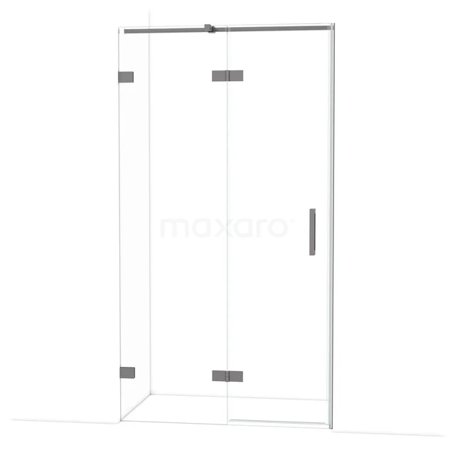 Diamond Duschtür | 110 cm Schwarzes Metall Klarglas Drehtür DDB21651320ZM Glasene Duschkabine mit Eck-Einstieg, transparenten Türen und Aluminiumprofilen, ideal für ein modernes Badezimmer.
