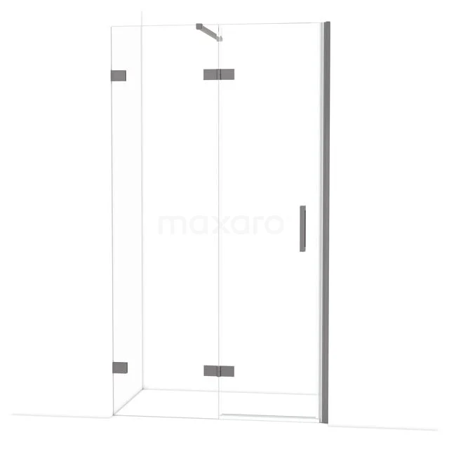 Diamond Douchedeur | 110 cm Zwart metaal Helder glas Draaideur DDB21652120ZM Glazen douchecabine met mat zwarte details, hoekinstap en strakke vormgeving, perfect voor een moderne badkamer.