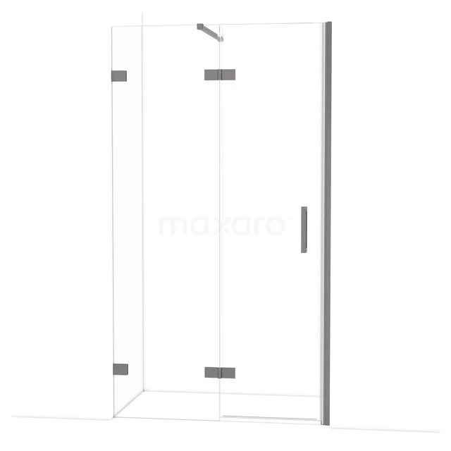 Diamond Shower door | 110 cm Black metal Clear glass Pivot door DDB21652120ZM Glass shower cabin with matte black details, corner entry and sleek design, perfect for a modern bathroom.