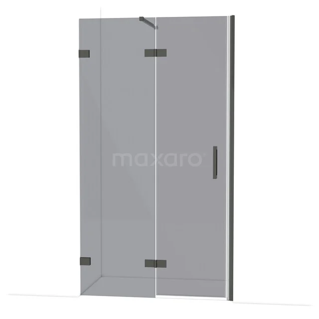 Diamond Duschtür | 110 cm Schwarzchrom Rauchglas Drehtür DDB21652121BC Glas Duschtür mit modernem Design aus transparentem Sicherheitsglas, schwarzem Beschlag und geradem Haltegriff für moderne Bäder.