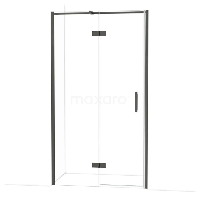 Diamond Shower door | 110 cm Black chrome Clear glass Pivot door DDB21652310BC Glazen douchedeur met mat zwarte omlijsting, strak design en modern formaat. Perfect voor een stijlvolle badkamerstijl.