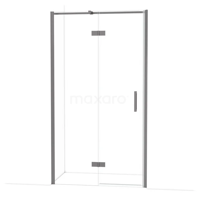 Diamond Shower door | 110 cm Black metal Clear glass Pivot door DDB21652310ZM Douchedeur van helder glas met RVS-scharnieren en minimalistisch design, perfect voor een moderne badkamerstijl.