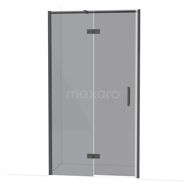 Diamond Shower door | 110 cm Black chrome Smoke glass Pivot door DDB21652311BC Mat zwarte douchedeur met helder glas, scharnierdeuren en strak design. Perfect als moderne toevoeging aan de badkamer.