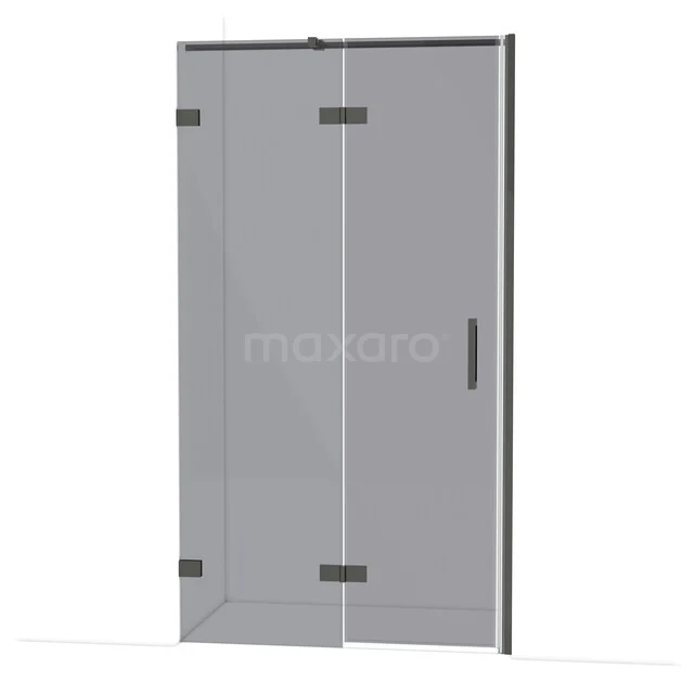 Diamant-Duschtüren DDB21652321BC Glas Duschtür, matt Schwarz Profil, Scharniere und Haltegriff, modernes Design, perfekt für ein stilvolles Badezimmer.