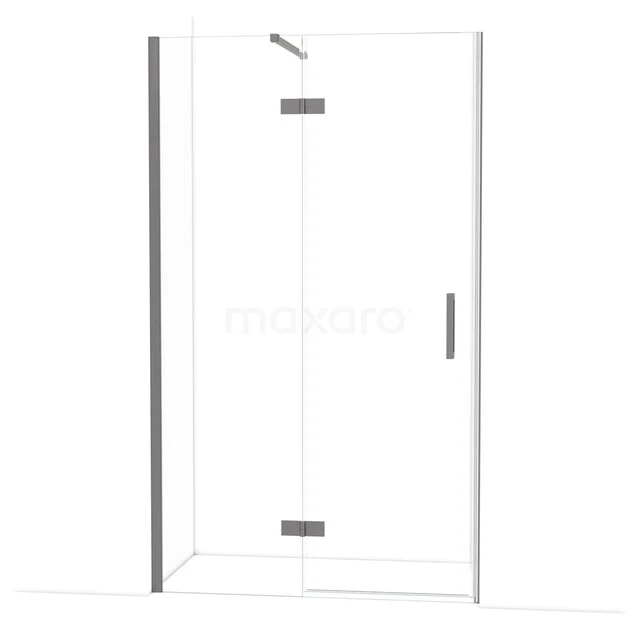 Diamond Douchedeur | 120 cm Zwart metaal Helder glas Draaideur DDB21661110ZMN Glazen douchecabine met minimalistisch design, heldere panelen en chromen accenten, perfect voor een moderne badkamer.