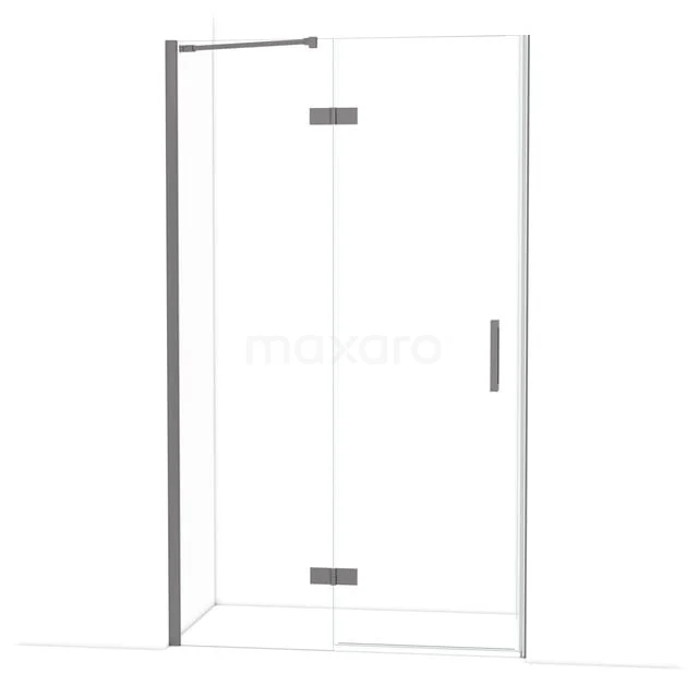 Glazen douchecabine met hoekinstap, helder veiligheidsglas en chromen profielen, strak design voor moderne badkamers.