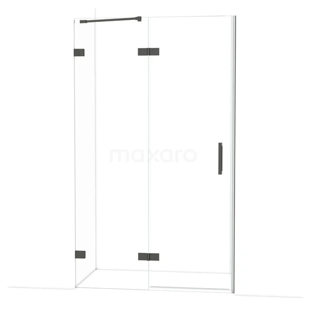 Duschtür Diamond 120 cm 8mm Klar Sicherheitsglas Schwarz Chrom DDB21661220BC Duschkabine mit mattschwarzen Akzenten, Eckeinstieg, Klarglas und schnörkellosem Design, ideal als stilvolle Ergänzung zum Badezimmer.