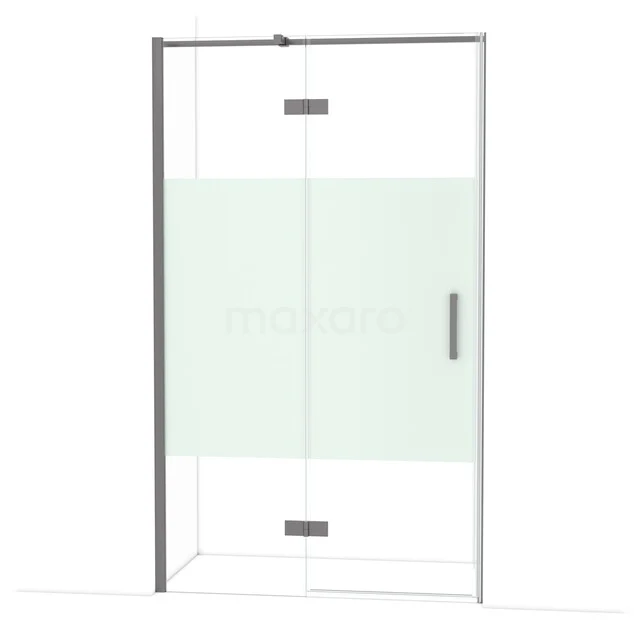 Glasene Duschtür mit mattweißer Design, schlanke Aluminiumprofile und schicker Haltegriff, ideal für ein modernes Badezimmer.