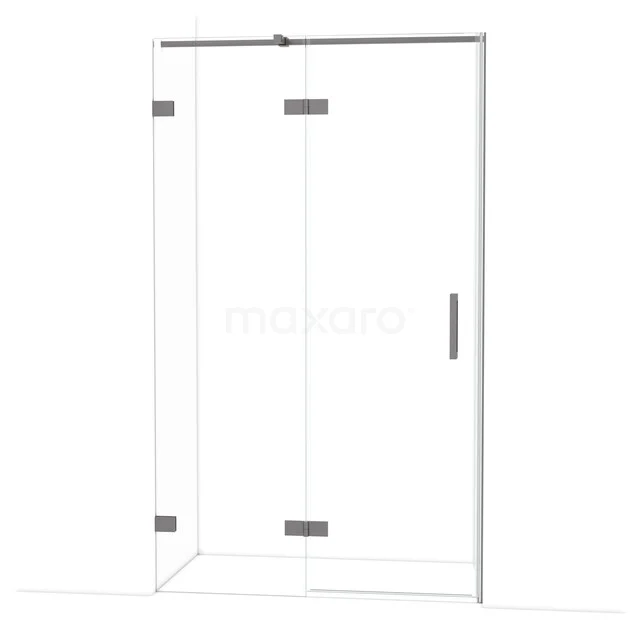 Diamond Douchedeur | 120 cm Zwart metaal Helder glas Draaideur DDB21661320ZM Glazen douchecabine met hoekinstap, transparant veiligheidsglas, minimalistisch design, perfect voor moderne badkamers.