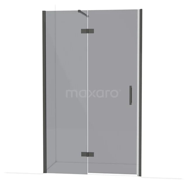 Glasene Duschtür mit Aluminiumprofil, mit Eckeingang, ideal für moderne Bäder, elegantes Design und langlebige Verarbeitung.