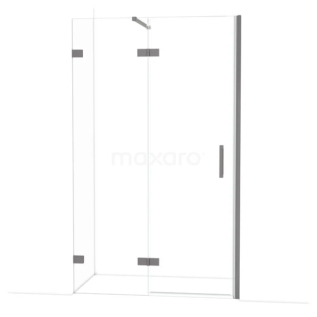 Diamond Duschtür | 120 cm Schwarzes Metall Klarglas Drehtür DDB21662120ZM Duschecke mit klarem Sicherheitsglas, Chromscharnieren und Haltegriff, elegantes Design für ein modernes Badezimmer.