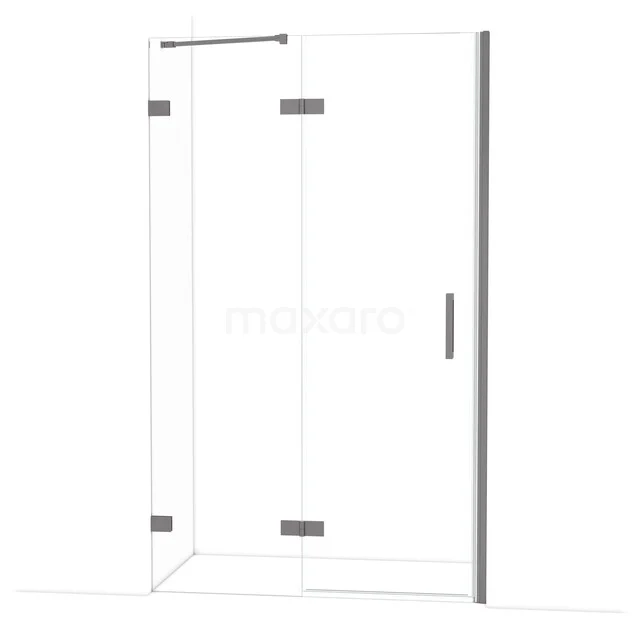 Glazen douchehoek met draaideur, helder glas, modern ontwerp, ideaal voor een stijlvolle badkamer.