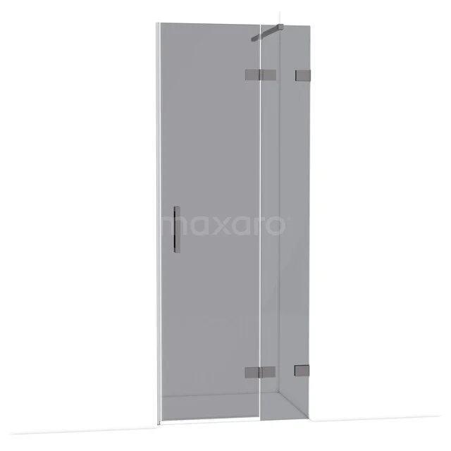 Glas Duschtür mit Scharnier, Klarglas, straffes Design, perfekt für ein modernes Badezimmer, einschließlich schlankem schwarzen Haltegriff.