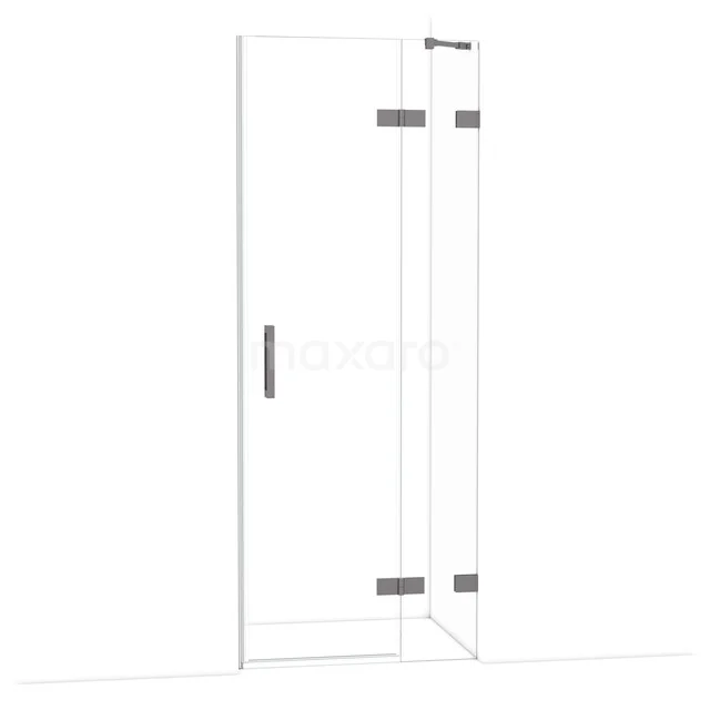 Duschtür Diamond 80 cm 8mm Klar Sicherheitsglas Schwarz Metall DDB22351220ZM Glas Duschtür mit Eckaufstellung, transparentes Glas und metallene Scharniere, elegantes Design für moderne Bäder.