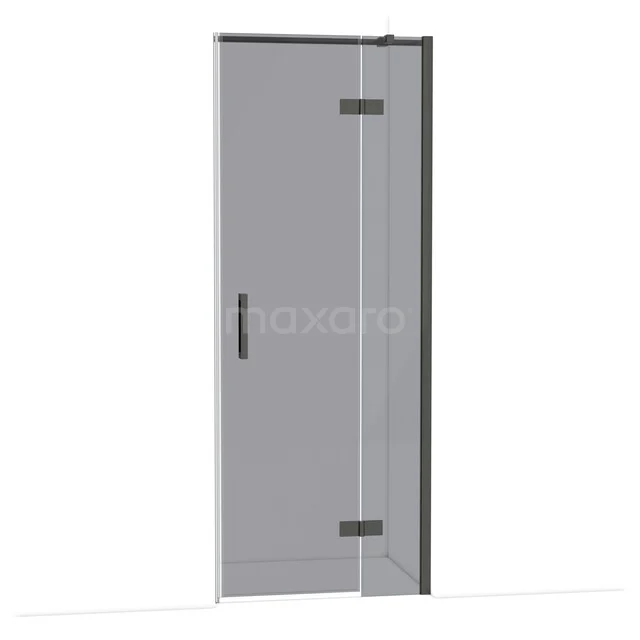 Diamond Douchedeur | 80 cm Zwart chroom Rookglas Draaideur DDB22351311BCN Douchedeur met strak design, helder glas en zwarte accenten, ideaal voor een moderne badkamer.