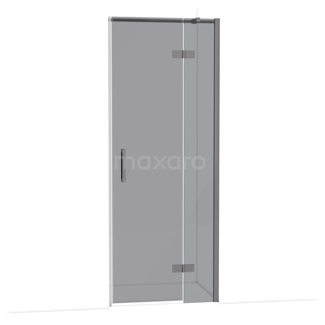 Glasene Duschtür mit Scharnieren, transparentes Design, rechteckiges Modell, ideal für moderne Bäder.