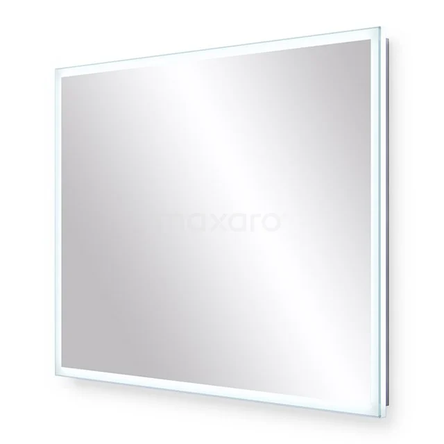 Vivo Badezimmerspiegel mit LED-Beleuchtung | 80x60cm IR Sensor M40-0800-43080 Rechteckiger Badezimmer Spiegel mit weißem Rand, rahmenloses Design, glänzende Oberfläche, ideal für moderne Badezimmergestaltung.