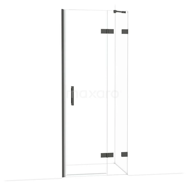 Diamant-Duschtüren DDB22352220BC Minimalistische Duschtür, Klarglas mit Schwarz metallischen Akzenten, geeignet für moderne Bäder.