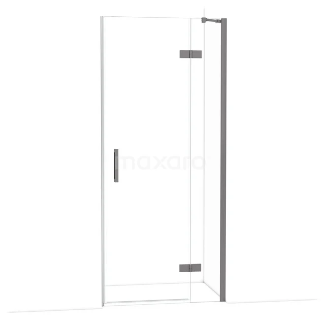 Diamond Duschtür | 90 cm Schwarzes Metall Klarglas Drehtür DDB22361210ZMN Glasene Duschtür mit drehbarem Scharnier, eckiges Design, eleganter Chromrahmen, perfekt für ein modernes Badezimmer.