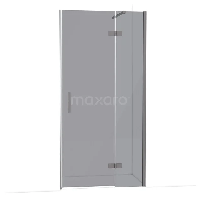 Duschtür Diamond 100 cm 8mm Rauchglas Sicherheitsglas Schwarz Metall DDB22461111ZMN Duschtür aus Klarglas, silberne Scharniere und Haltegriff, elegantes Design, ideal für moderne Bäder.