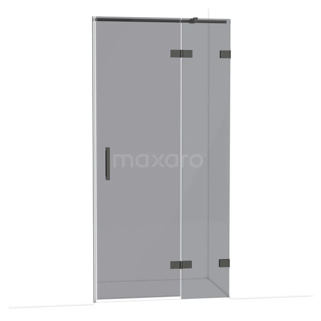 Glasene Duschtür mit matt schwarzem Haltegriff, minimalistisches Design, perfekt für moderne Bäder.