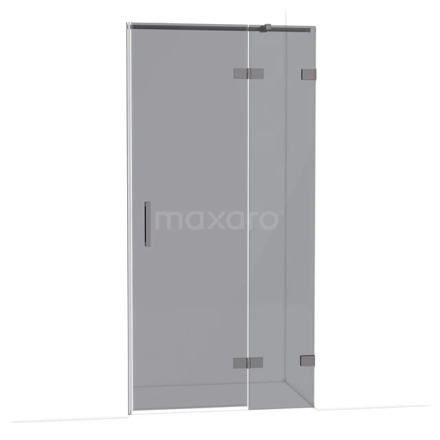 Diamond Douchedeur | 100 cm Zwart metaal Rookglas Draaideur DDB22461321ZM Glazen douchedeur met scharnieren, heldere afwerking, modern design, ideaal voor een stijlvolle badkamer.