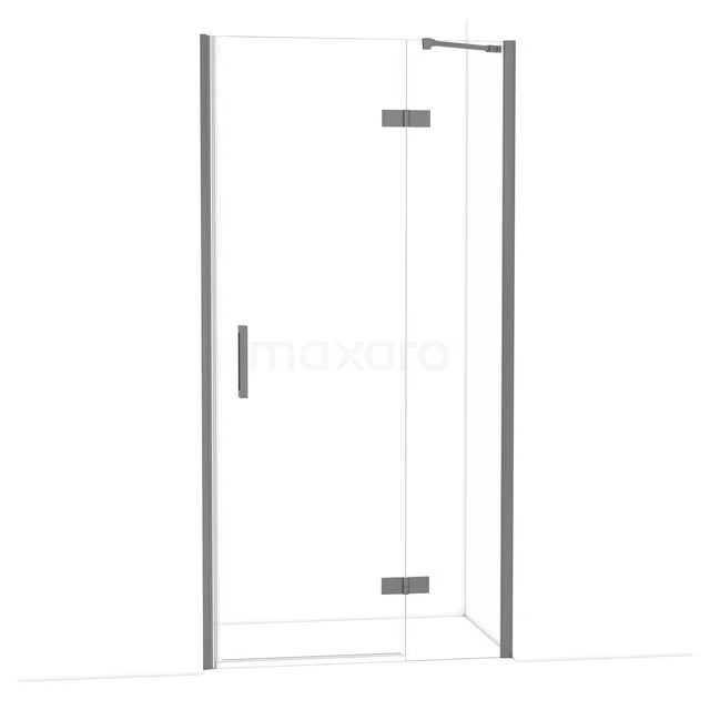 Diamond Duschtür | 100 cm Schwarzes Metall Klarglas Drehtür DDB22462210ZM Duschwand mit Tür, Klarglas, Aluminiumprofil, moderne Ausstrahlung, ideal für eine stilvolle Badezimmerrenovierung.