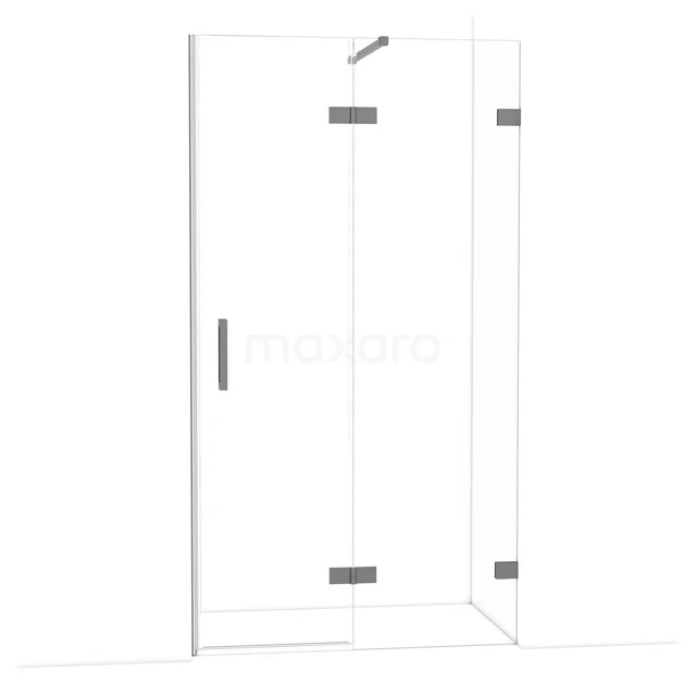 Duschtür Diamond 110 cm 8mm Klar Sicherheitsglas Schwarz Metall DDB22651120ZM Glas Duschwand Eckaufstellung, Klarglas, Edelstahl Scharniere, minimalistisches Design, ideal für moderne Bäder.