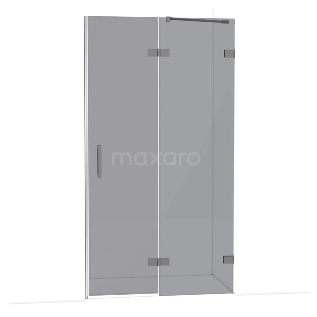 Glass shower door with hinges, transparent design, straight model, ideal as a stylish bathroom solution.