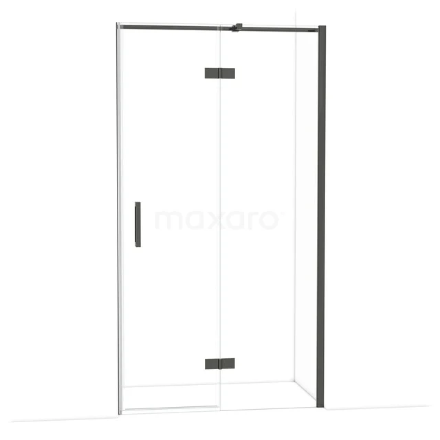 Diamant-Duschtür DDB22651310BCN Duschtür mit Klarglas, schwarzem Rahmen und Scharnieren, modernes Design, ideal für eine stilvolle und klare Badezimmergestaltung.